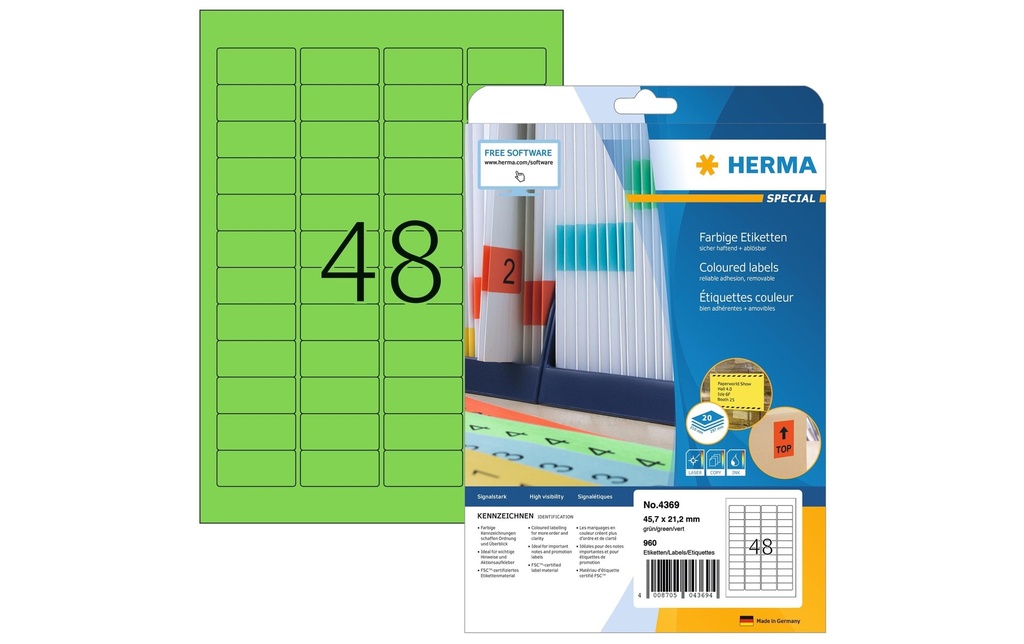 HERMA Etiquettes Spec.45.7x21.2 vert (20 pces)