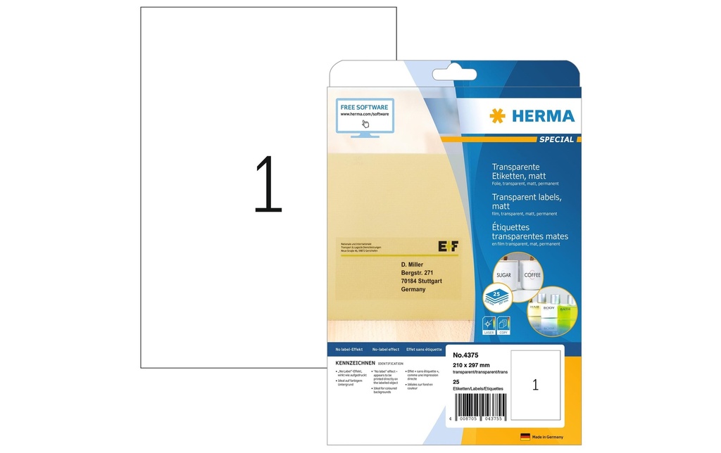 HERMA Etique.Spec.210x297 transp. (25 pces)