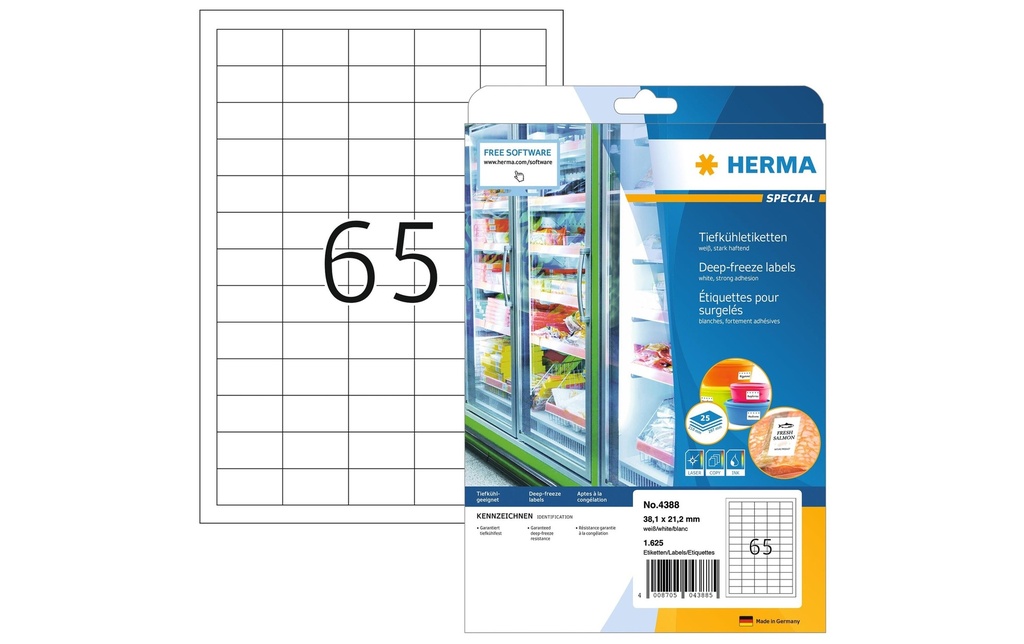HERMA Etique.surgelées.38x1x21.2 (25 pces)