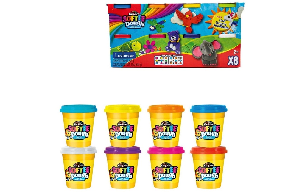 Cra-Z-Art Jeu de pâte à modeler Softee Dough 8 tubes