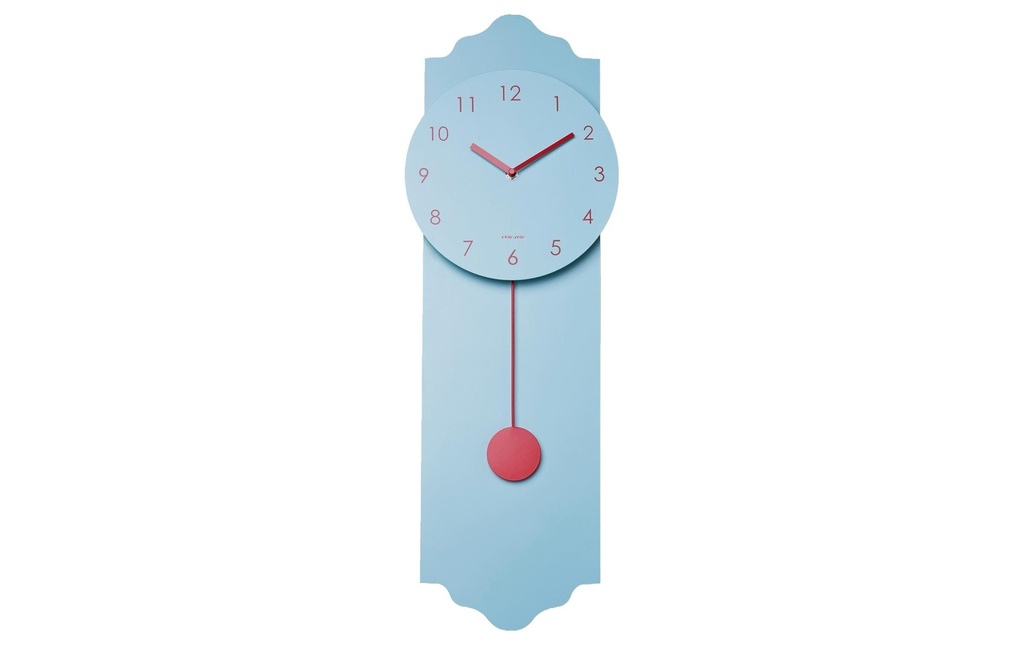 Chic Mic Horloge murale Pendelum Clock 24 x 70 cm, bleu clair