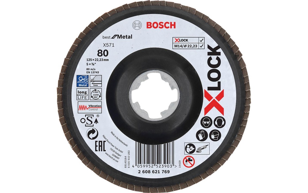 Bosch Professional Disque à lamelles X-LOCK G80 X571, 125 mm