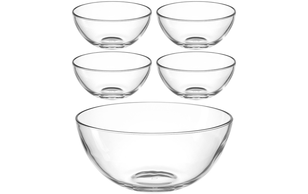 LEONARDO Set de bols L Cucina 5 pièces Transparent