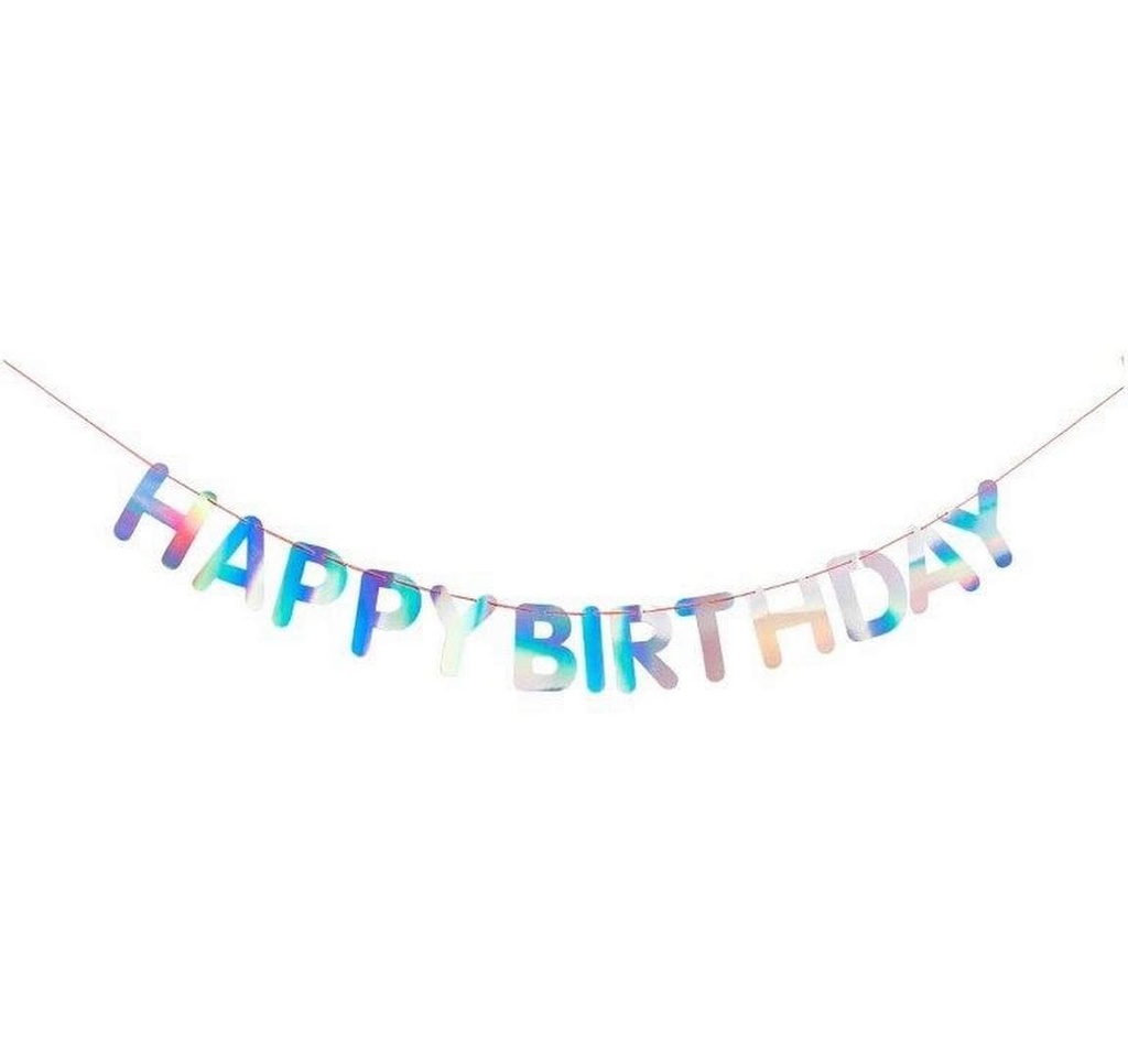 Rico Design Guirlande Joyeux anniversaire, irisé 5 m, Iridescent
