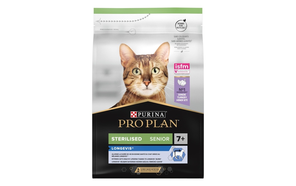 Purina Pro Plan Alimentation sèche Stériles . Longevis Adult 7+ Dinde 1.5 kg
