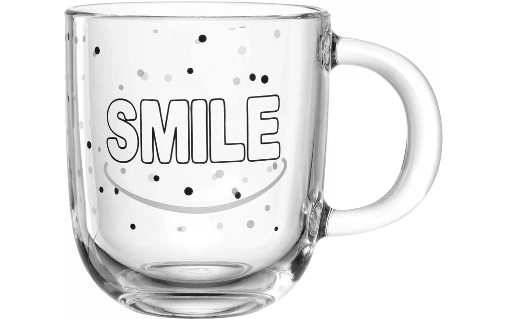 LEONARDO Tasse universelle Ufficio Smile 400 ml, 1 Pièce/s, Transparent