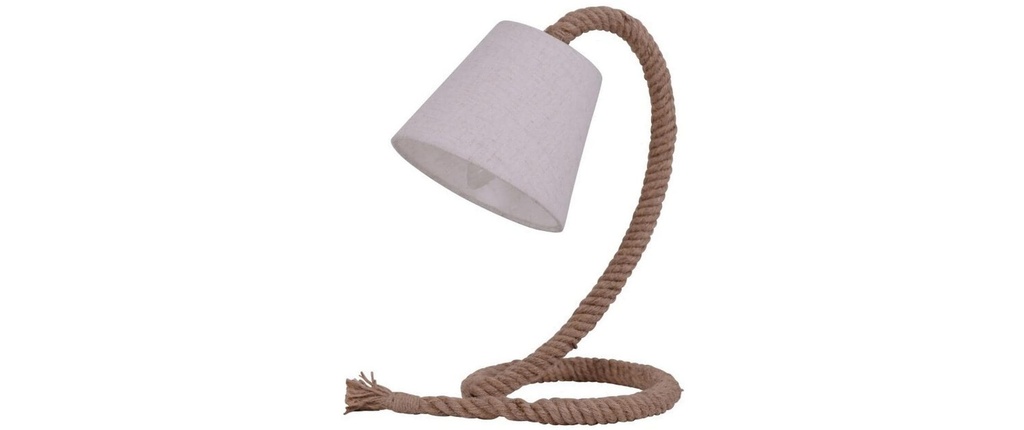 Näve Lampe de bureau avec abat-jour textile «Rope» 35 cm