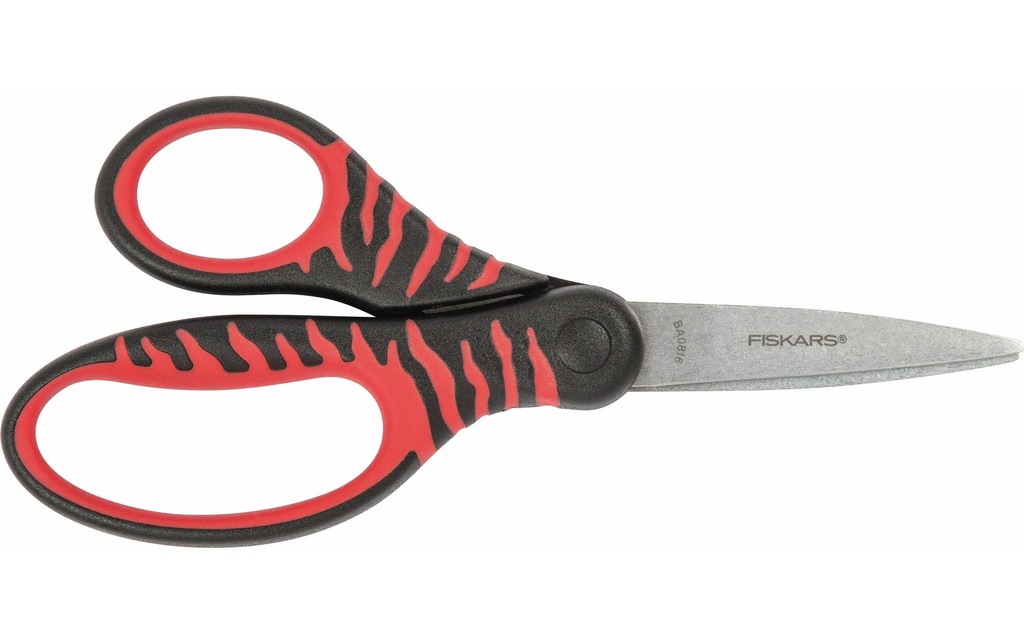 Fiskars Ciseaux pour enfants Softgrip rouge 15 cm, Acier inoxydable, Universel