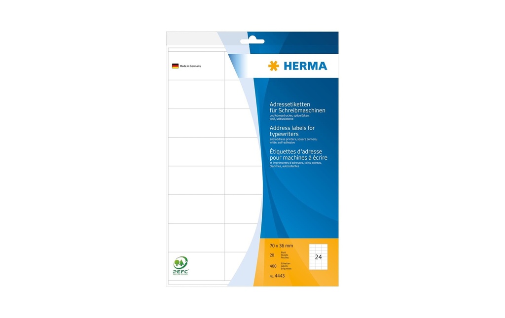 HERMA Etiquettes d'adresse 70x36mm (20 pces)