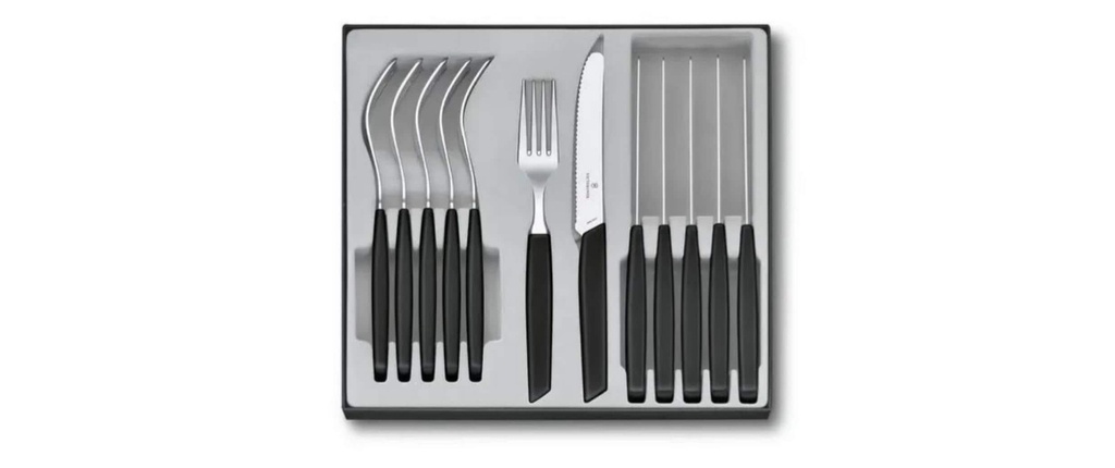 Victorinox Kits de couverts Swiss Modern 12-parties, Noir