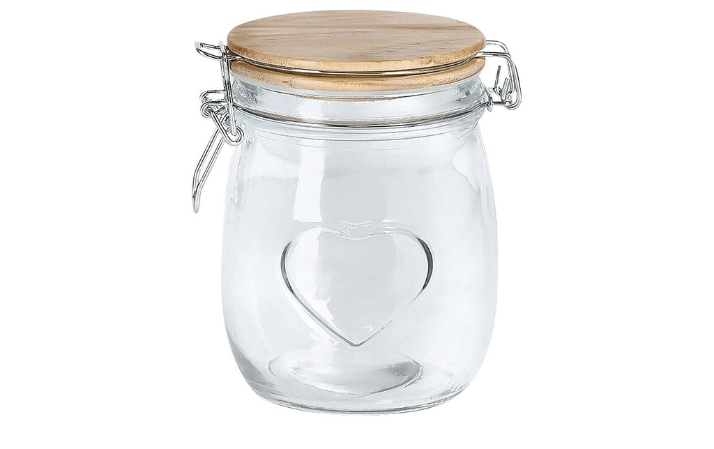 Zeller Present Bocal à provisions Heart 0.75 l, Transparent