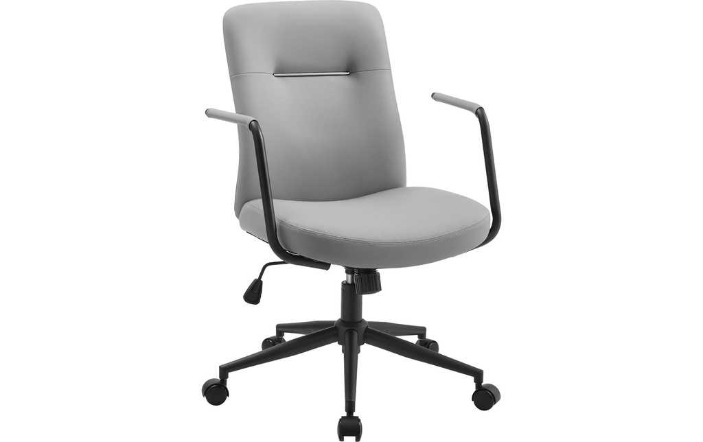 Songmics Chaise de bureau avec dossier rembourré et accoudoirs, Gris