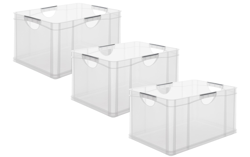 Rotho Boîte de rangement A3 3 pièces, Transparent