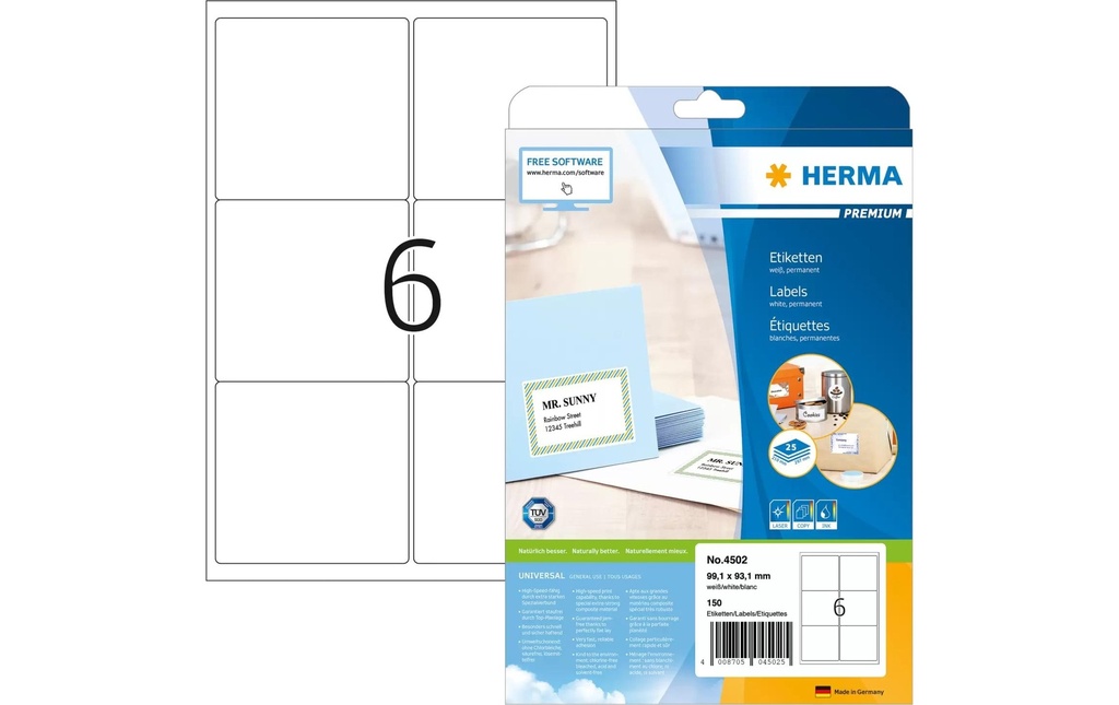 HERMA Etiquett.Premium 99.1x93.1 25f (25 pces)