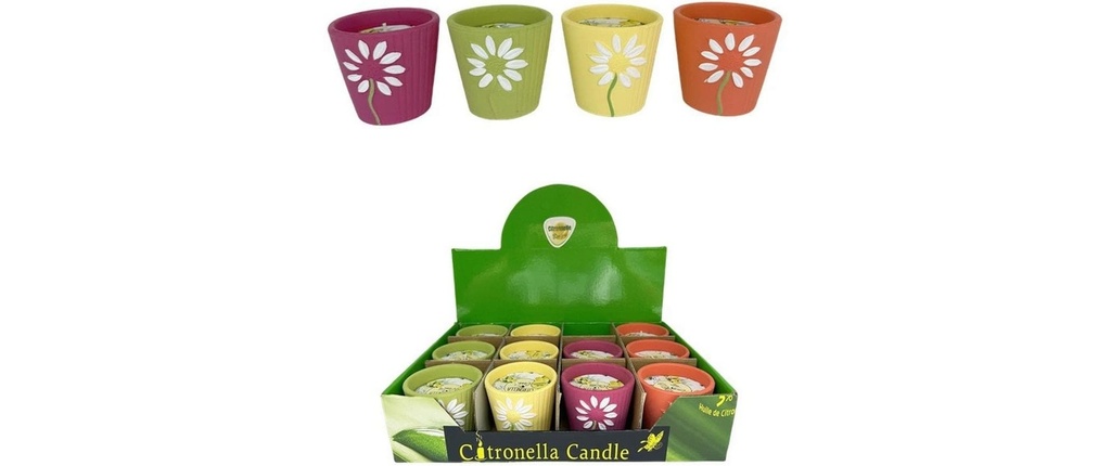 Dameco Bougie de jardin Citronnelle Lot de 4