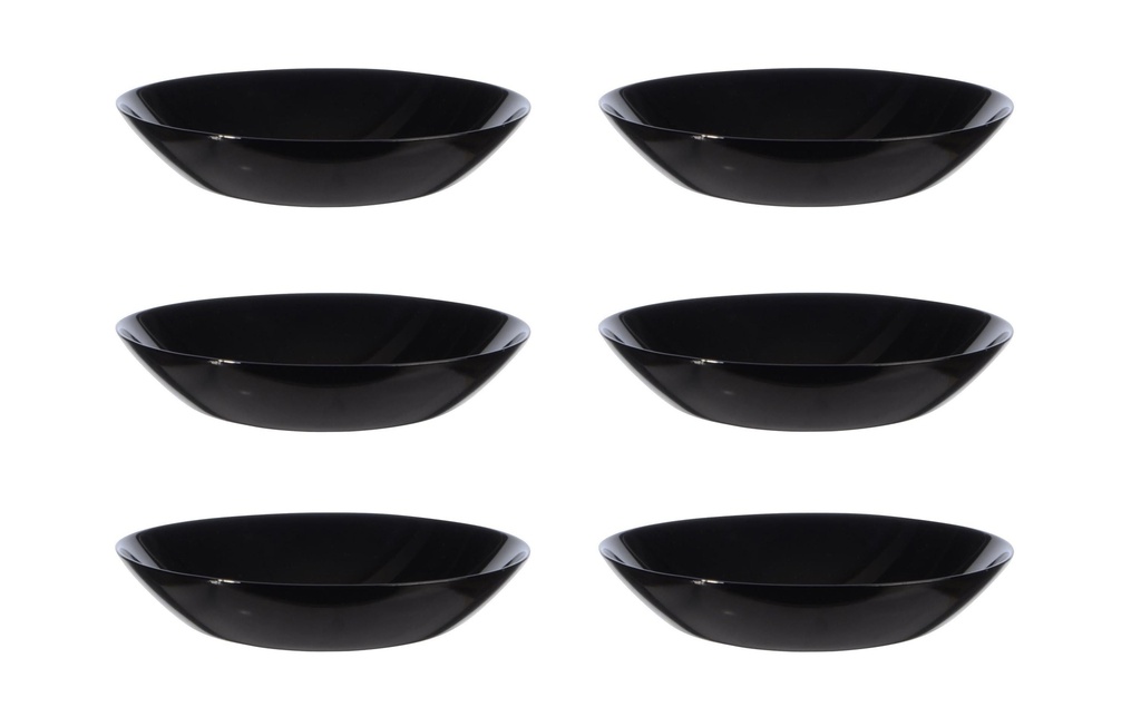 Arcoroc Assiette de soupe et de pâtes Evolution Ø 20 cm, 6 Pièce/s, Noir