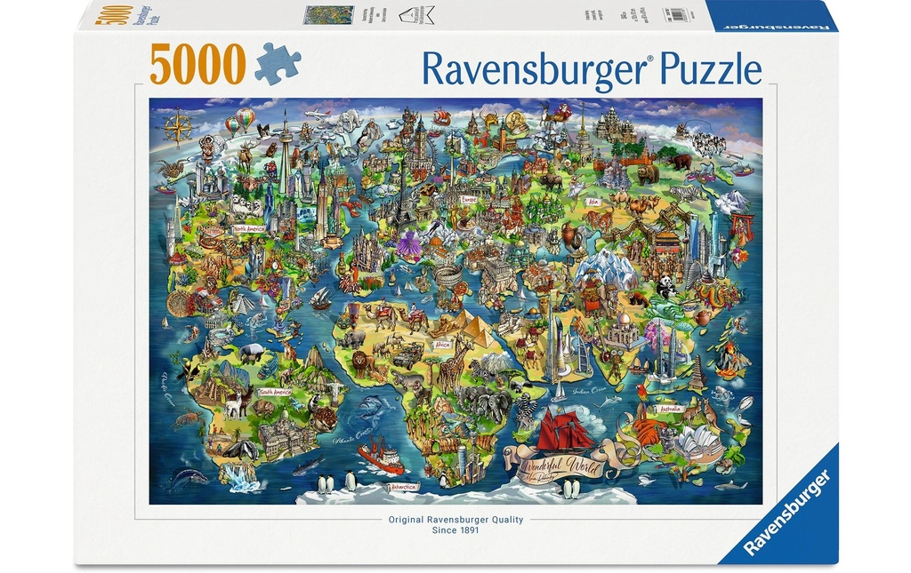Ravensburger Puzzle Carte du monde avec curiosités 5000 pièces