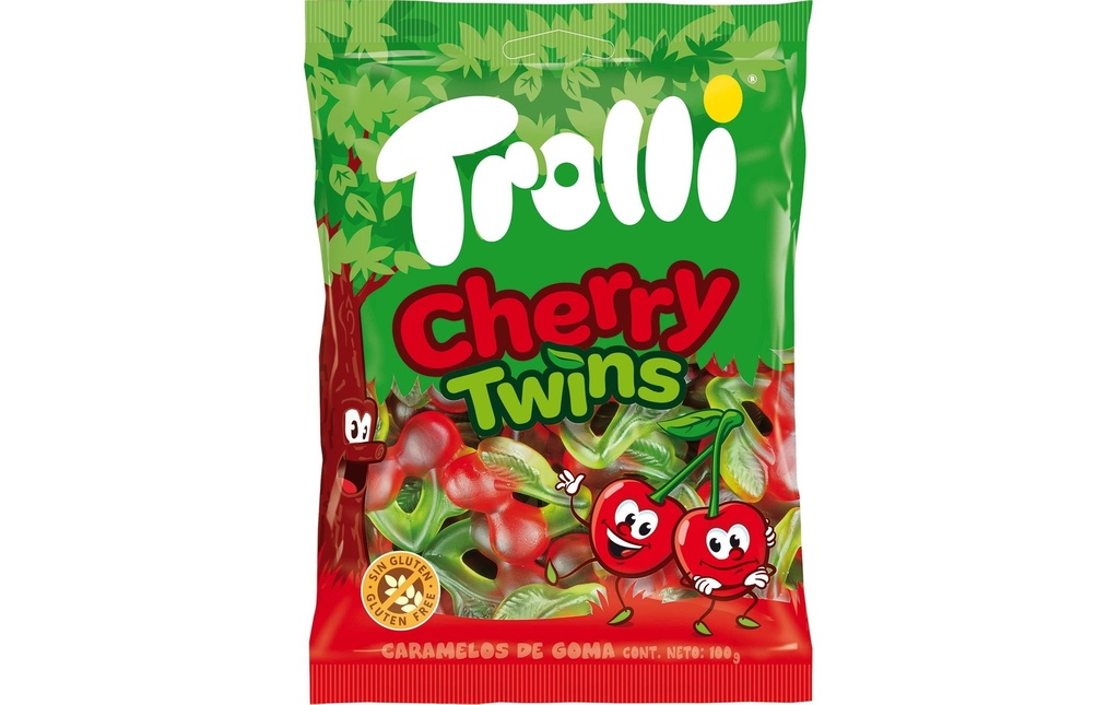 Trolli Bonbons gommeux Cherry Twins 100 g