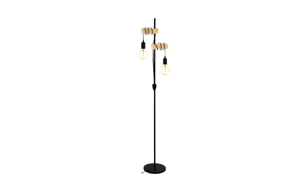 EGLO Leuchten Lampe sur pied TOWNSHEND 2x E27 Noir