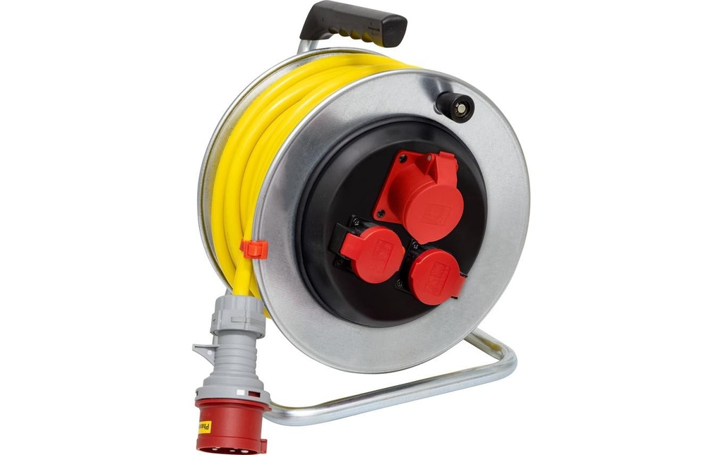 Brennenstuhl Enrouleur de câble pour chantier BAT 290 25 m 1x CEE/5 + 2x T25