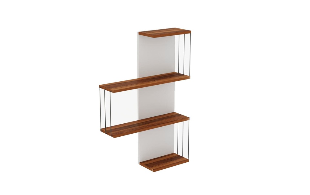 Woody Fashion Étagère murale Çambel 64 x 96 x 19 cm, Brun/Blanc