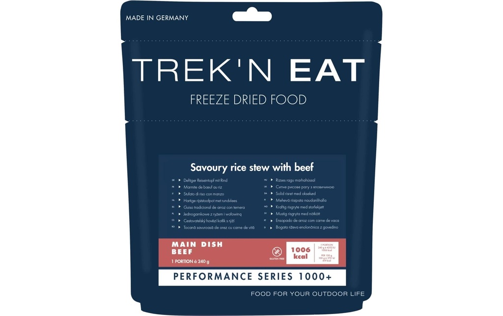 Trek 'N Eat Plat principal Ragoût de riz consistant avec de la viande de bœuf, PS1000+