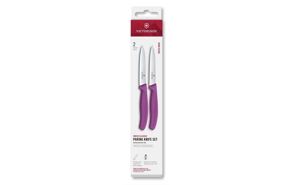 Victorinox Jeux de couteaux Swiss Classic, 10 cm, violet, 2 pièces