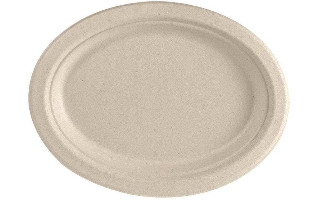 Duni Assiettes jetables Ovale 26 x 20 cm, 50 Pièce/s, Brun clair