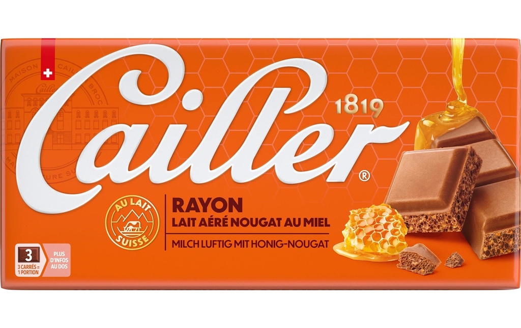 Cailler Tablette de chocolat Rayon Lait 100 g