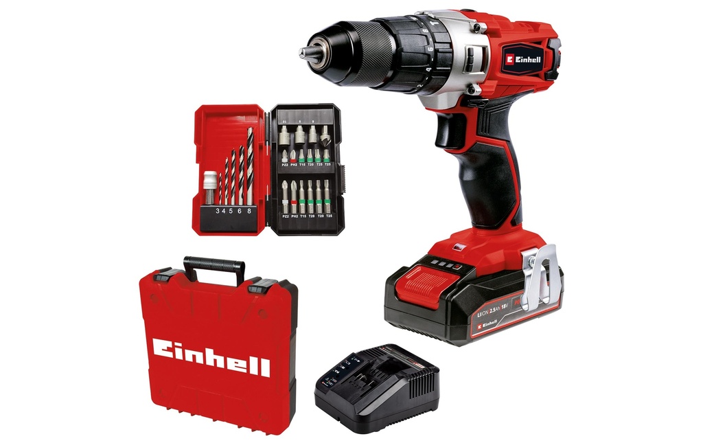 Einhell Perceuses à percussion sans fil TE-CD 18/2 Li-i +22