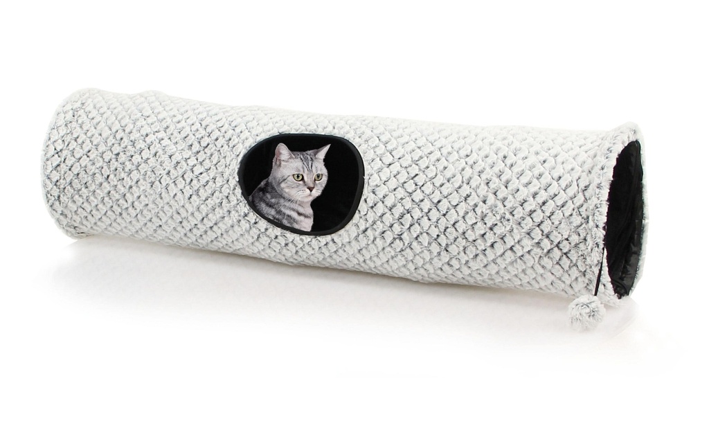 SwissPet Tunnel de Jeux pour chat Fideris, ø 25 x 100 cm, gris