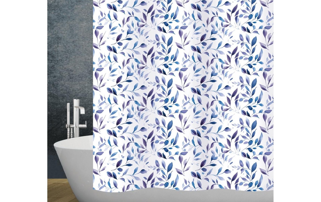 diaqua® Rideau de douche Lea 240 x 180 cm, Bleu/Blanc