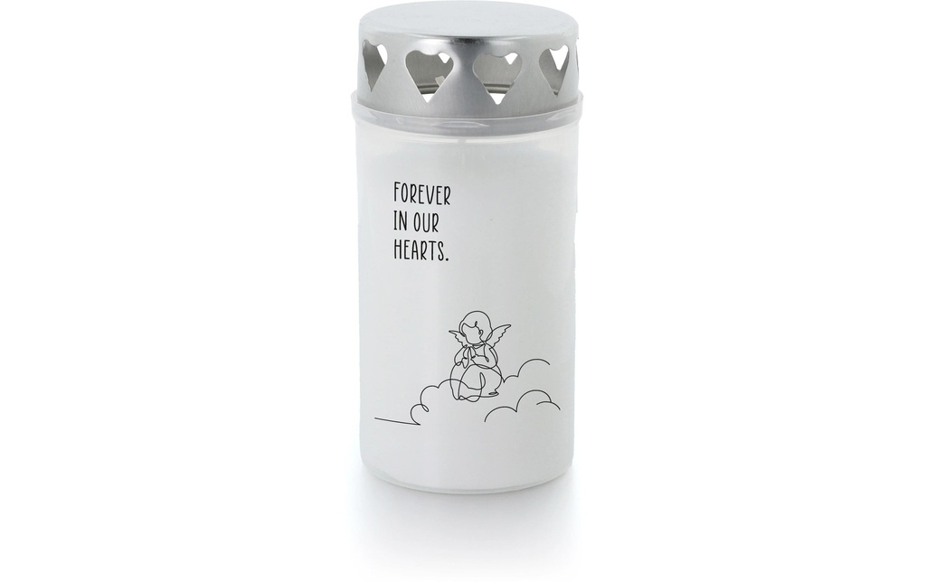 balthasar Bougie funéraire Ange 12.5 cm, blanc