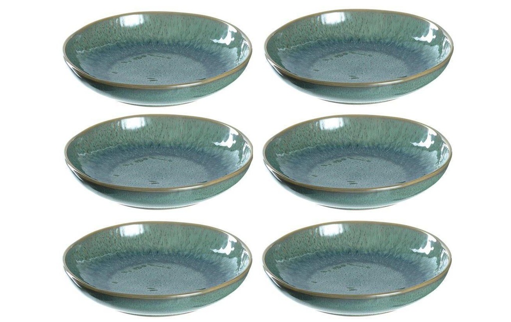 LEONARDO Assiette de soupe et de pâtes Matera Ø 21 cm, 6 Pièce/s, Vert