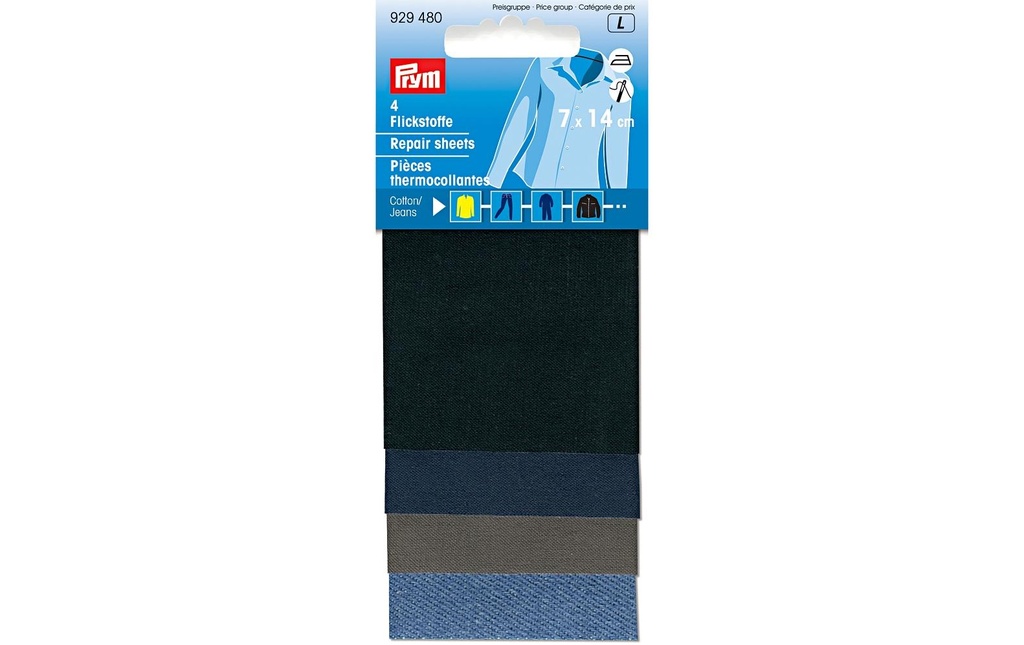Prym Matériel de mise à jour 14 x 7 cm Coton, 4 pièces, assorties