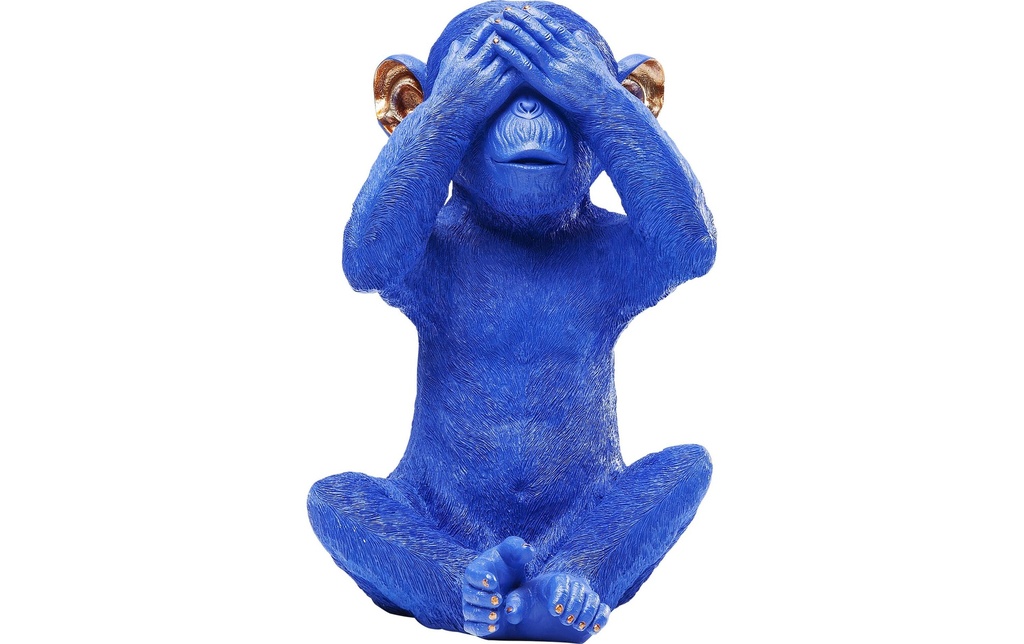 Kare Tirelire Monkey Mizaru Bleu