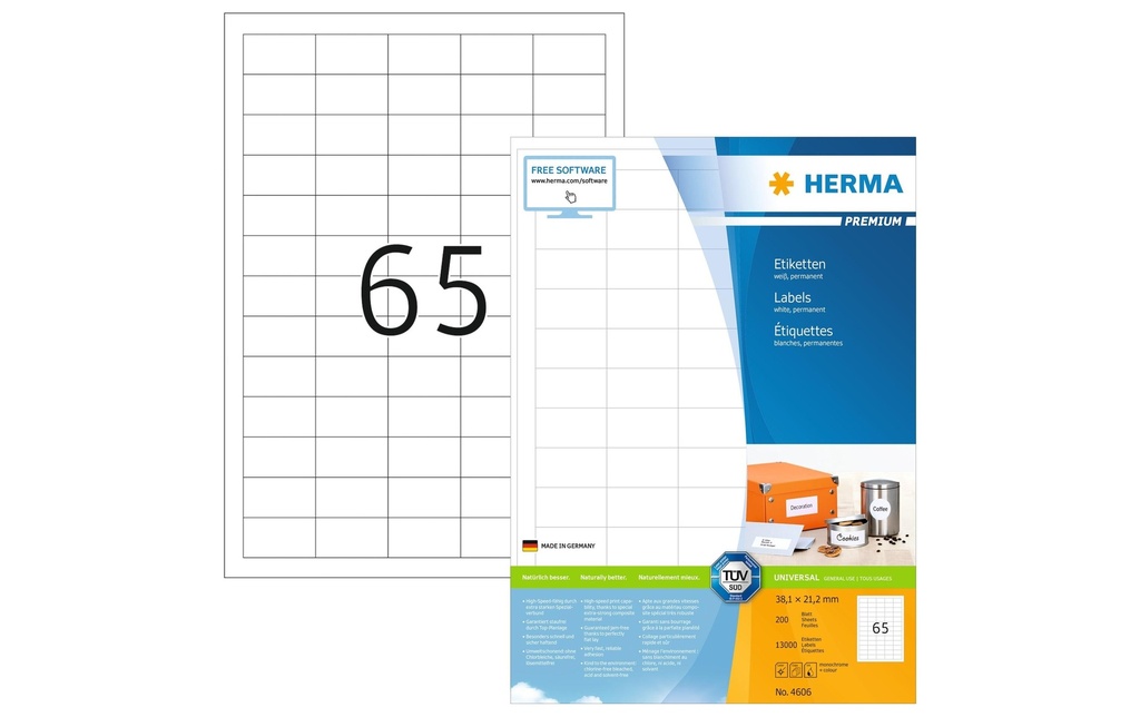 HERMA Etiquettes Premium 38.1x21.2 (200 pces)