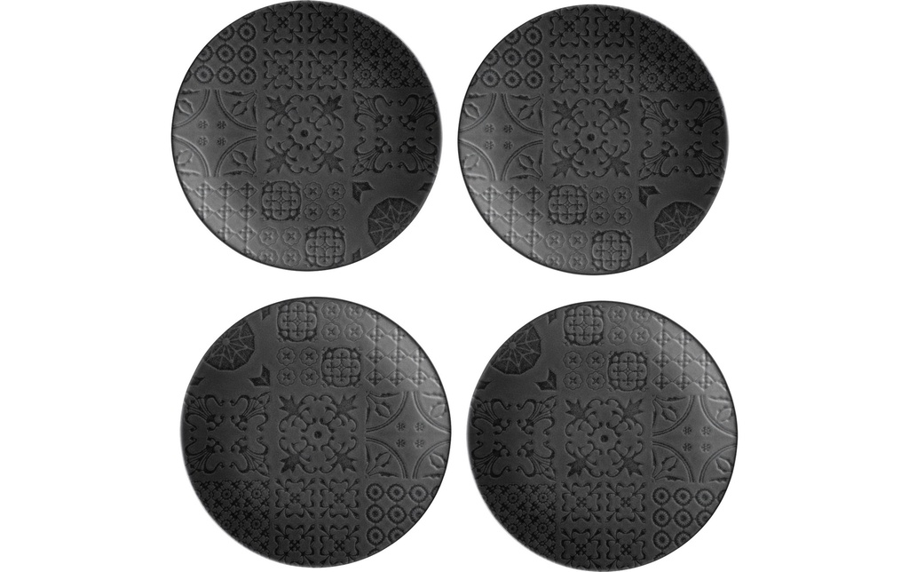 Mäser Assiettes pour le petit-déjeuner et à dessert Tiles 21 cm, 4 pièces, noir