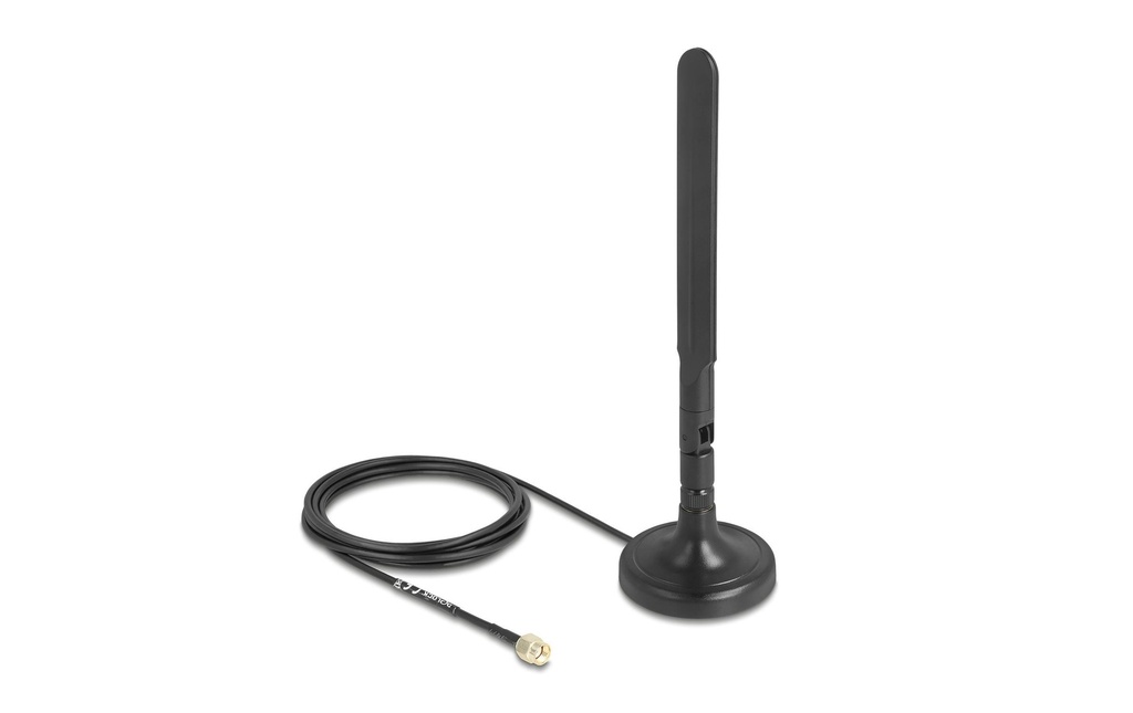 Delock Antenne Wi-Fi WiFi 6 RP-SMA mâle 3 dBi RP-SMA 3 dBi Rayonnement omni directionnel