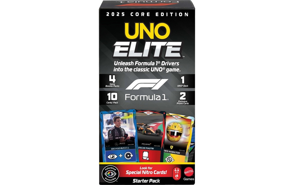 Mattel Spiele Jeux de cartes Set de démarrage UNO Elite F1 2-5 joueurs