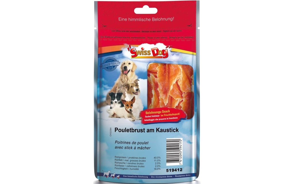 SwissDog Produit à mâcher  Poitrine de poulet au bâtonnet à mâcher, 300 g