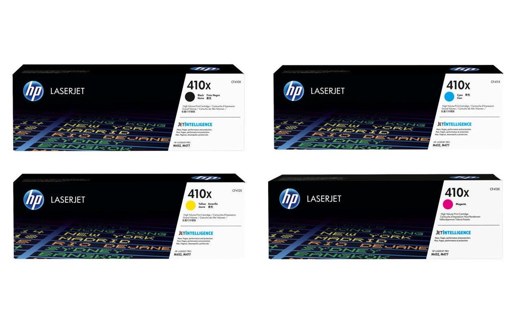 HP Kits arc-en-ciel Nr. 410X (CF410X-CF413X) BL/C/M/Y