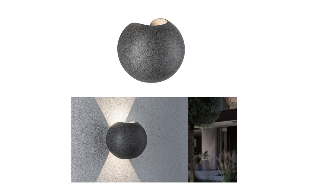 Paulmann Lampe murale Concrea 230 V Grès noir Béton