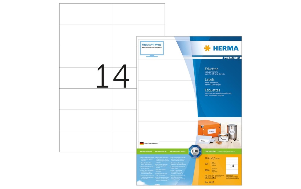 HERMA Etiquettes Premium 105x42.3 (200 pces)