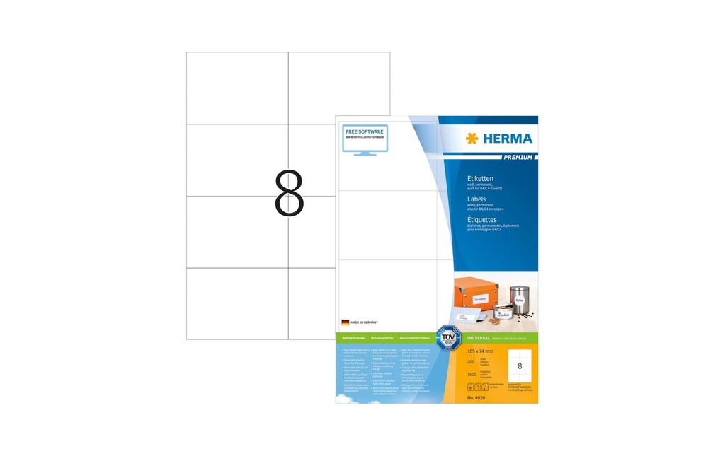 HERMA Etiquettes Premium 105x74 (200 pces)