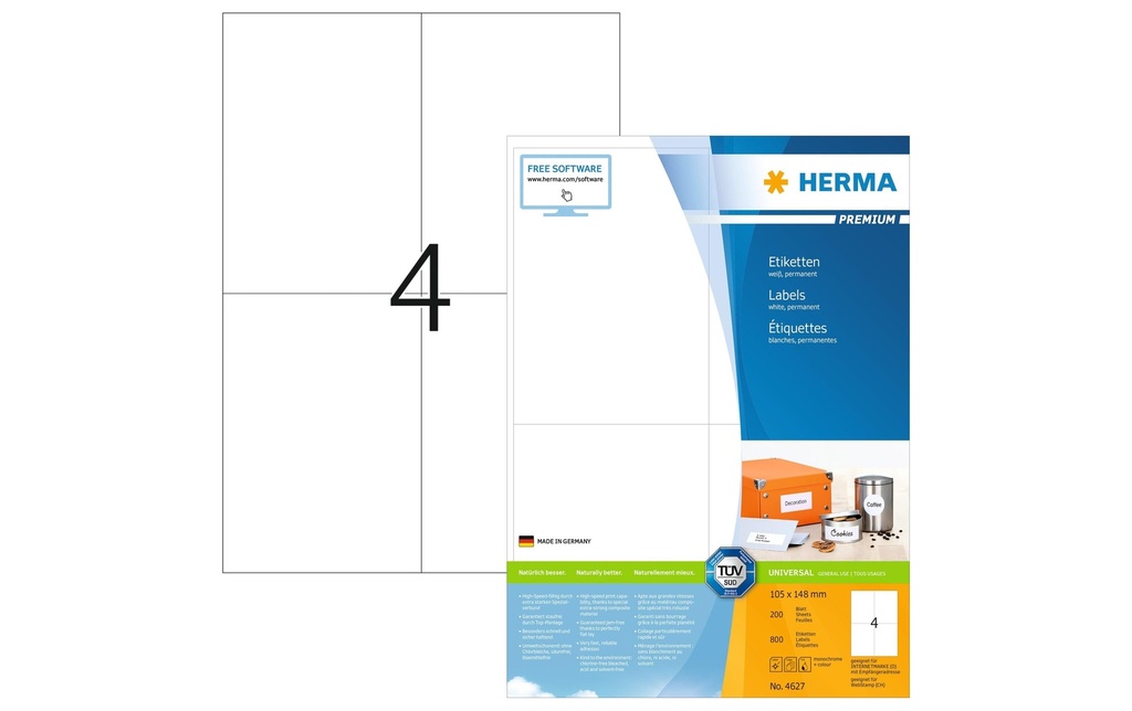 HERMA Etiquettes Premium 105x148 (200 pces)