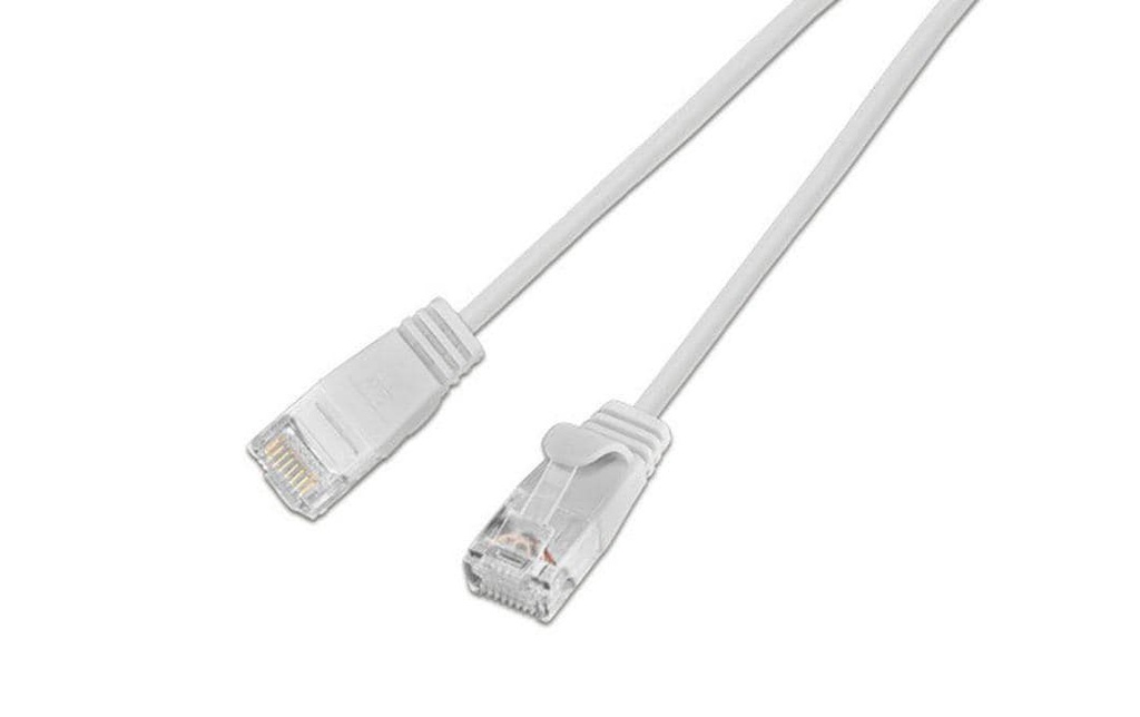 SLIM Câble de raccordement KAT6 Light, rond, U/UTP, Ø 2,8 mm, blanc