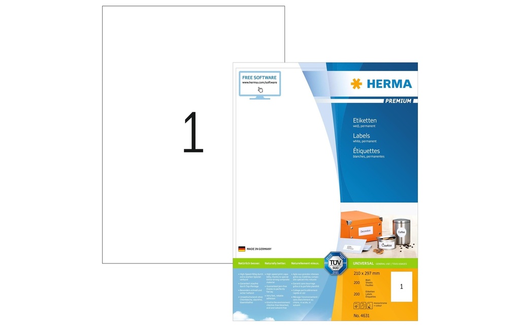 HERMA Etiquettes Premium 210x297 (200 pces)