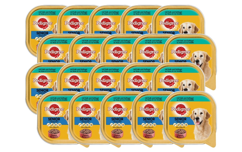 Pedigree Alimentation humide Senior avec veau et volaille, 20 x 300 g