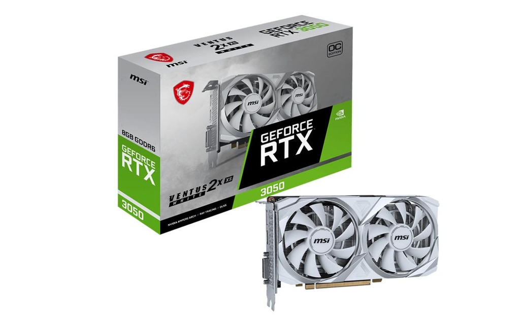 MSI Carte graphique GeForce RTX 3050 VENTUS 2X XS WHITE 8G OC